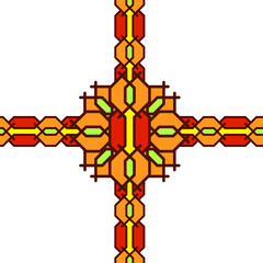 A variant of the pattern is a braided pigtail made of lines on cells on a white background. Pattern of different shapes from a pigtail.