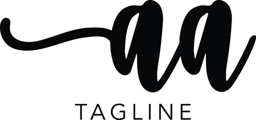 AA Letter Initial Logo Design, Vector Template