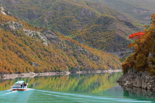 Komani Lake in the Valbone Valley in Albania