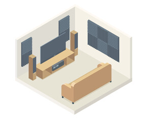 acoustic foam panels home theater isometric