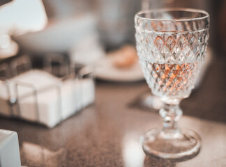 beautiful glass with sides transparent to water