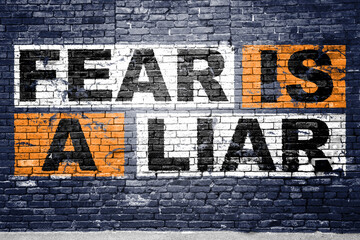 Fototapeta premium Fear is a Liar Motivation Quote