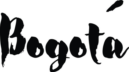 Capital City Name "Bogotá" Hand Written Typography word modern 
Calligraphy Text 
