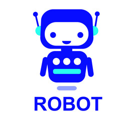 Bot icon. Robot logotype. Flat graphic