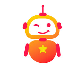 Fototapeta premium Bot icon. Robot logotype. Flat graphic