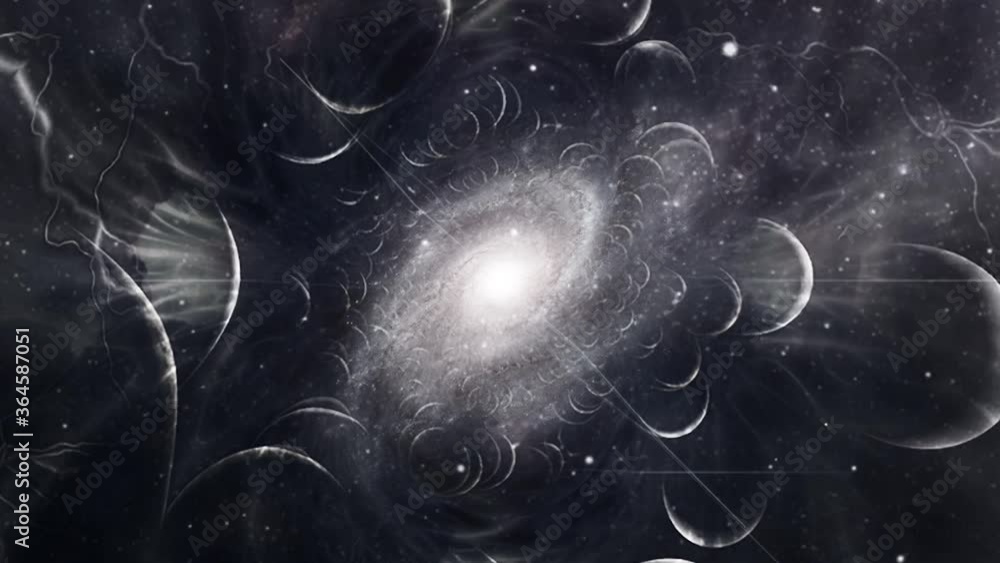 Poster galaxy in endless spaces. fractal