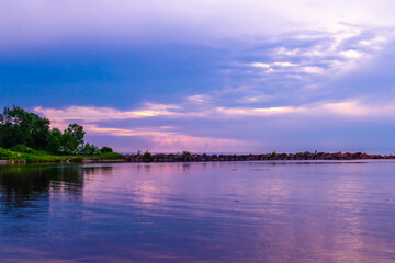 Sunset over Black River Harbor, Michigan. Lake Superior in the background.
