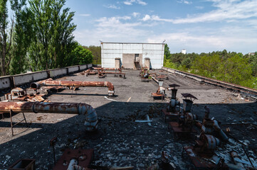 Jupiter Factory in Pripyat, Chernobyl exclusion Zone. Chernobyl Nuclear Power Plant Zone of...