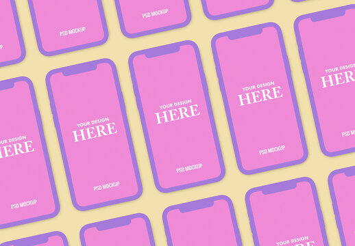 Batch of Smartphones Mockups