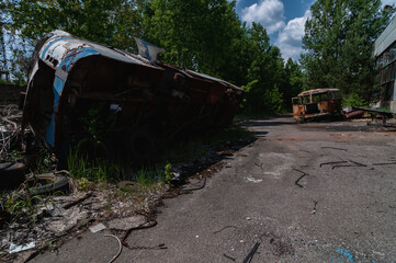 Jupiter Factory in Pripyat, Chernobyl exclusion Zone. Chernobyl Nuclear Power Plant Zone of...