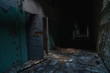 Jupiter Factory in Pripyat, Chernobyl exclusion Zone. Chernobyl Nuclear Power Plant Zone of Alienation in Ukraine