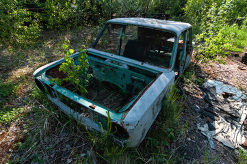 Police station in Prypiat Chernobyl exclusion Zone. Chernobyl Nuclear Power Plant Zone of...