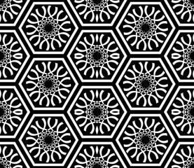 Seamless decorative hexagons pattern and texture.