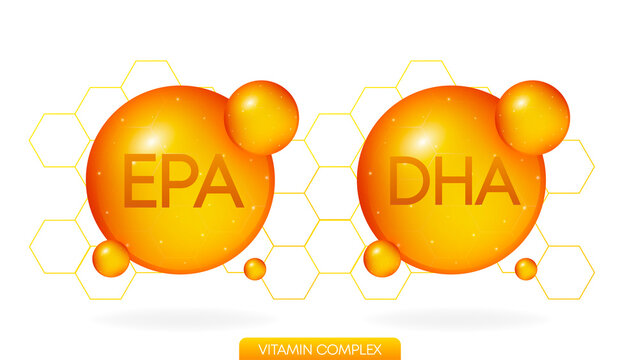 Vitamin complex EPA DHA realistic icon. Pill capsule isolated on white background. Vector.