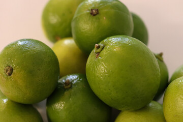 Beautiful lemons arranged on a table. A fruit rich in vitamin c.