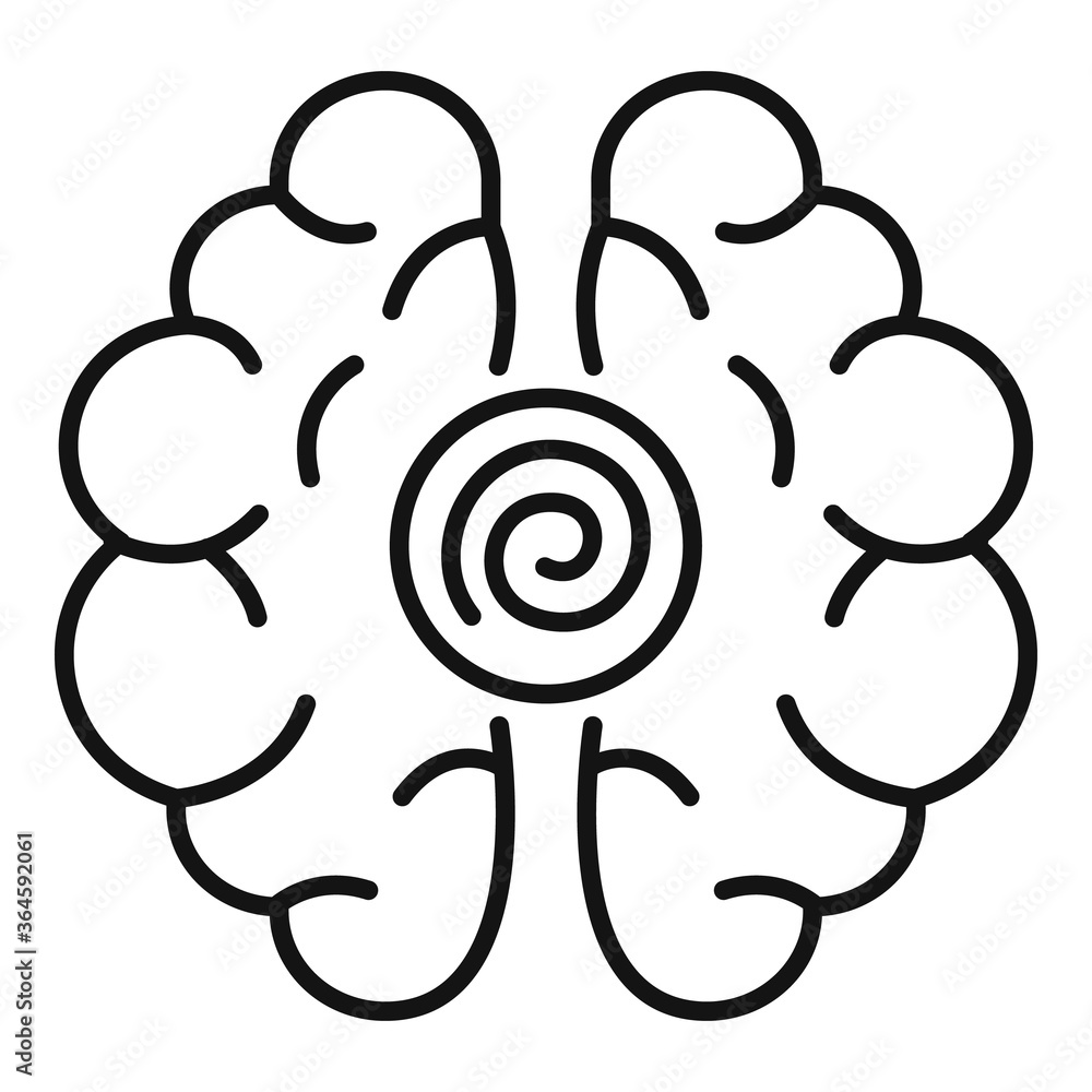 Poster brain hypnosis icon. outline brain hypnosis vector icon for web design isolated on white background
