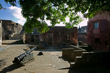 Courtyard inside Fort Jesus, Mombasa, Kenya