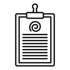 Hypnosis clipboard icon. Outline hypnosis clipboard vector icon for web design isolated on white background