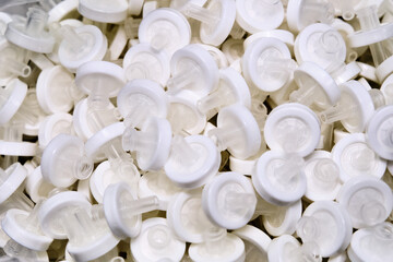 White syringe membrane filters for filtration samples before high performance liquid or gas...