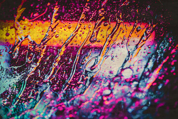 Abstract colorful rain glass