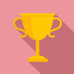 Gold success cup icon. Flat illustration of gold success cup vector icon for web design