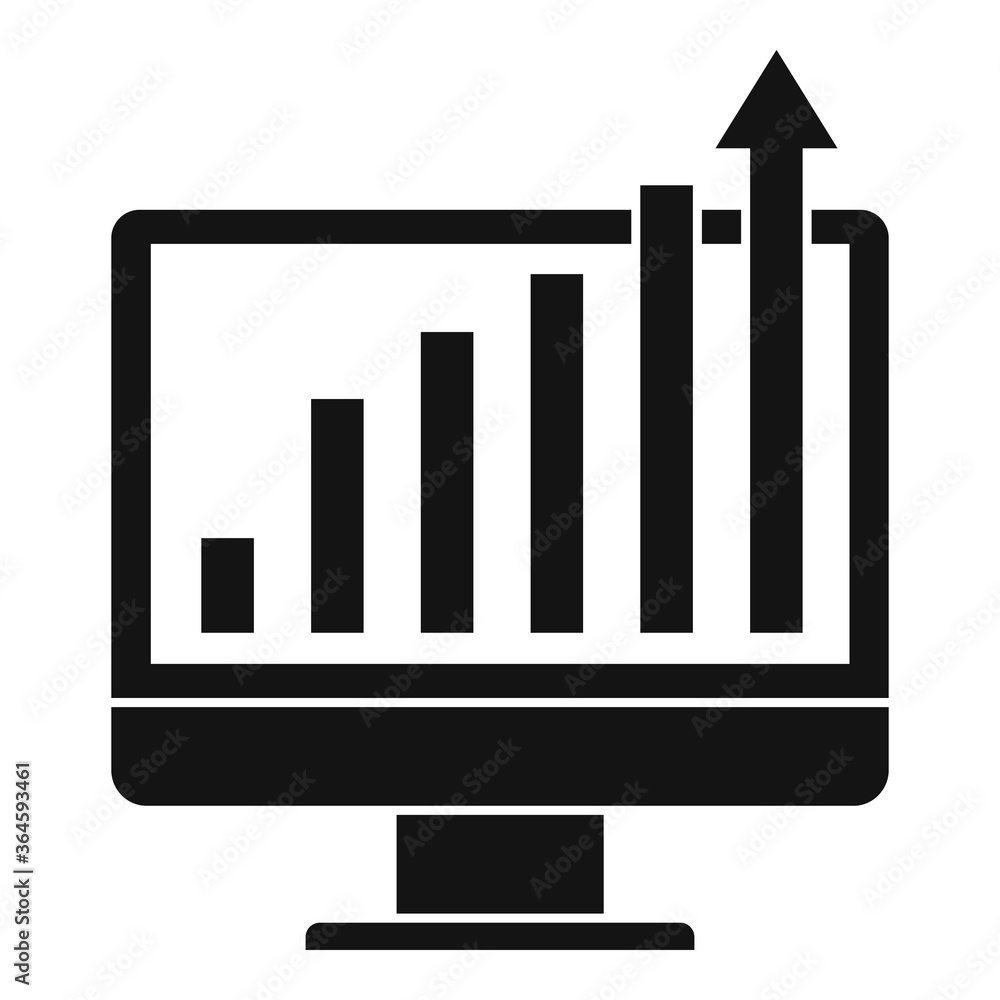 Poster online report graph icon. simple illustration of online report graph vector icon for web design isol