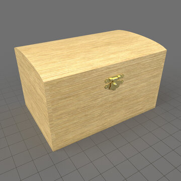 Closed wooden box for decoupage