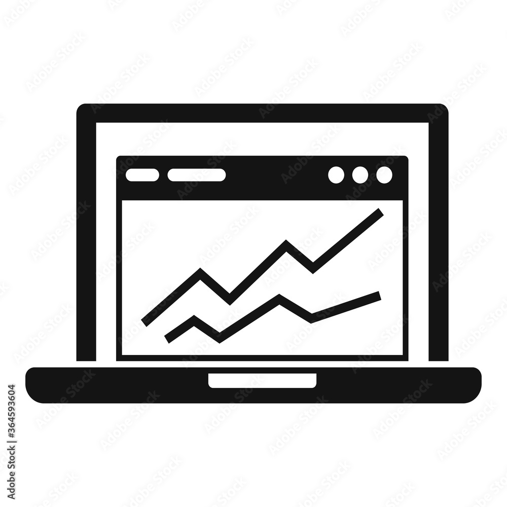 Poster accounting laptop graph icon. simple illustration of accounting laptop graph vector icon for web des
