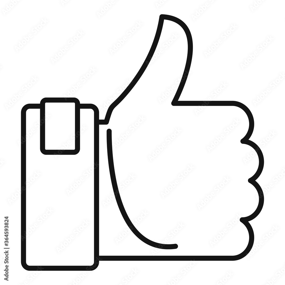 Poster excellence thumb up icon. outline excellence thumb up vector icon for web design isolated on white b