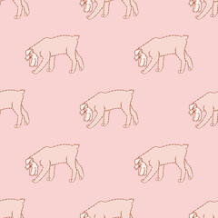 Cute Walking Schnauzer Seamless Pattern Background