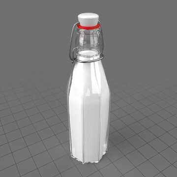Milk bottle with bracket closure