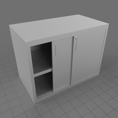 Filing cabinet with sliding doors
