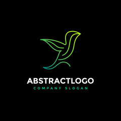 Obraz premium abstract line art bird logo design