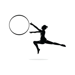 Vector silhouette of ballet dancing logo