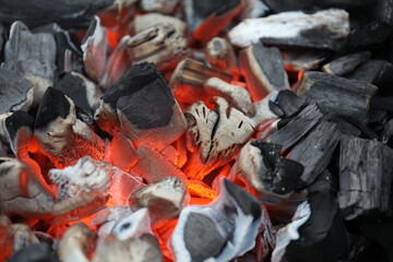 hot coals burning
