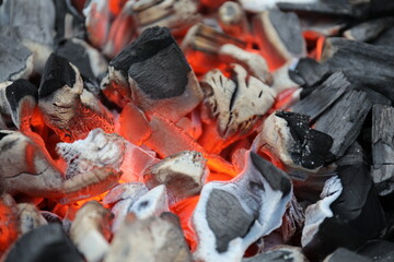 hot coals burning