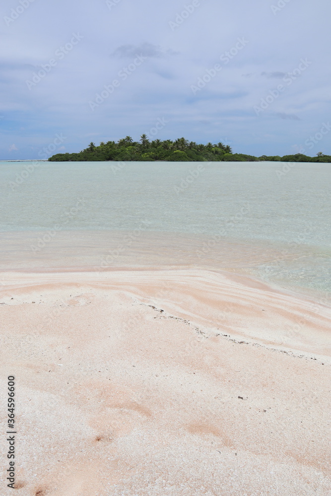 Poster Plage de sable rose à Rangiroa, Polynésie française