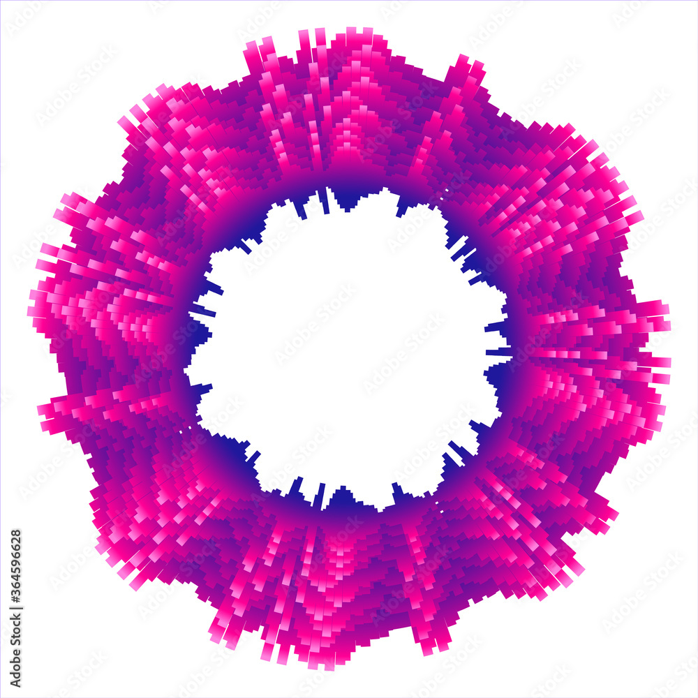 Poster abstract background with dynamic waves, line and particles. sound wave colorful circle music poster.