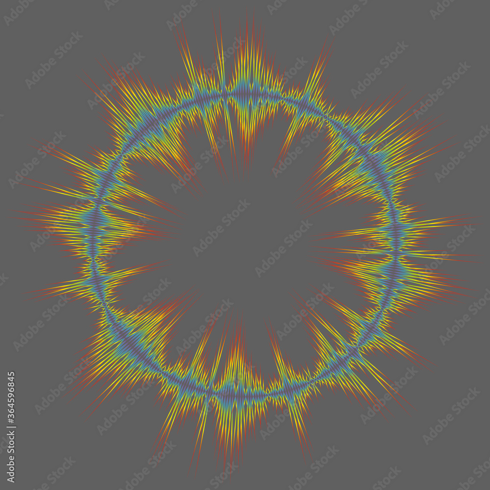 Poster circle music wave background. jpeg colorful round wave banner. audio pulse player waveform illustrat