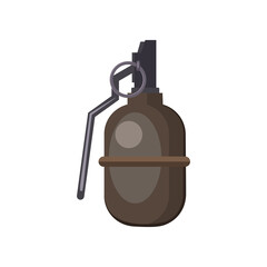 Brown hand grenade illustration