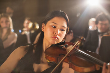 Violinist performing