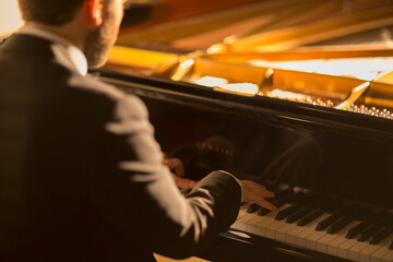 Pianist performing