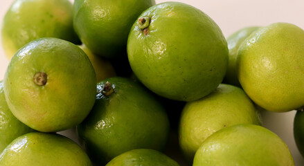 Beautiful lemons arranged on a table. A fruit rich in vitamin c.