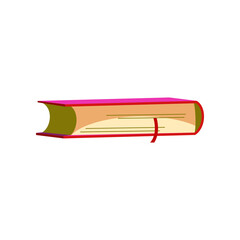 Closed encyclopedia with bookmark