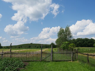 landscape with fence and sky