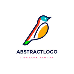 colorful bird awesome logo icon template