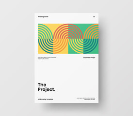 Amazing business presentation vector A4 vertical orientation front page mock up. Modern corporate report cover abstract geometric illustration design layout. Company identity brochure template.