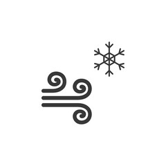Wind and snow. Icon. Cold weather glyph vector illustration