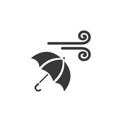 Wind and umbrella. Icon. Weather glyph vector illustration