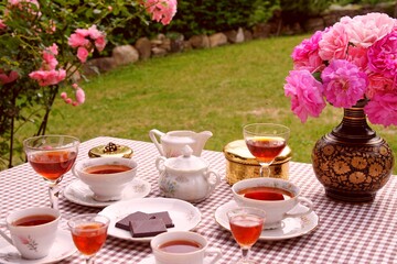 Afternoon tea outside